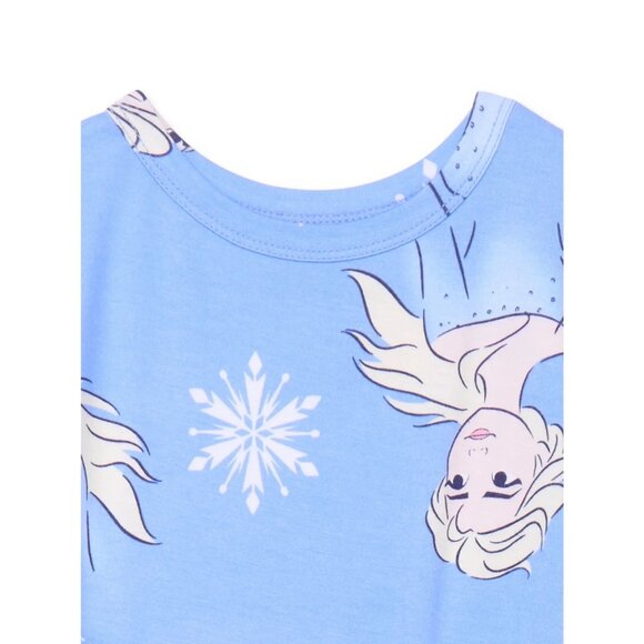 Frozen Girls Top and Pants Pajama Set, 2-Piece, Size 4, Pullover, Light Blue - Picture 2 of 3